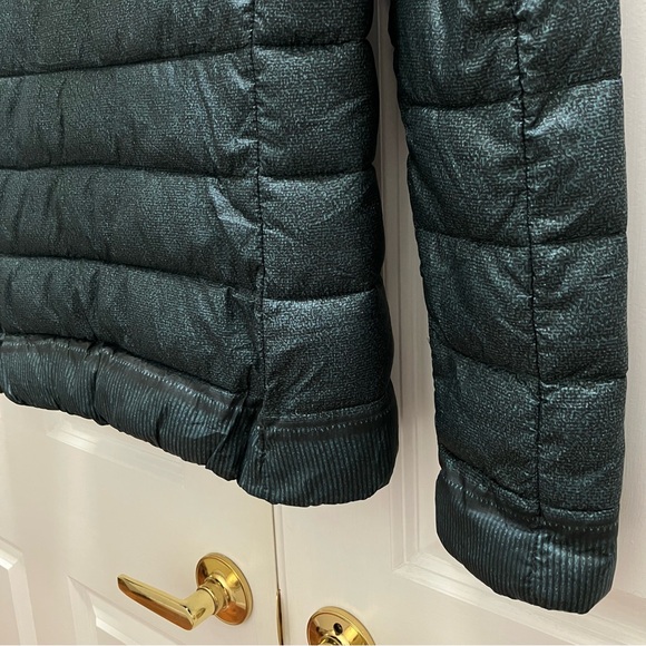 Save The Duck Ultralight Puffer Jacket Trompe L'oeil Sweatshirt Print Green 0 XS - Picture 8 of 16